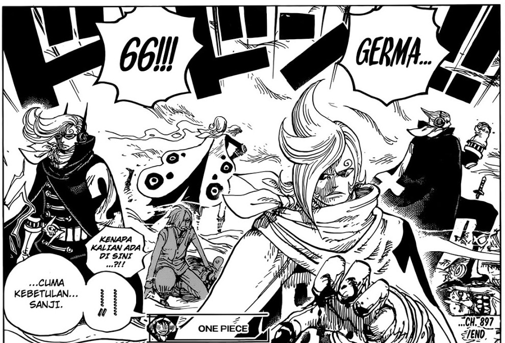 germa datang menyelamatkan luffy dan sanji