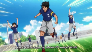 Hyuga merayakan kemenangan meiwa fc