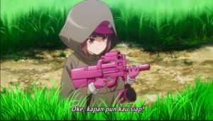 LLENN memasang silencer pada senjatanya P90