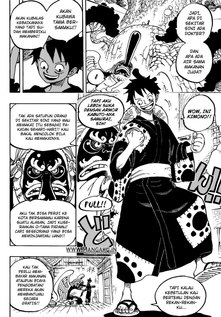 Luffy bersiap berangkat ke kota untuk mengobati O-tama