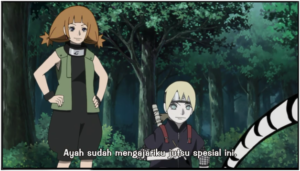 Inojin menggunakan jurus fuin jutsu koshi tandan