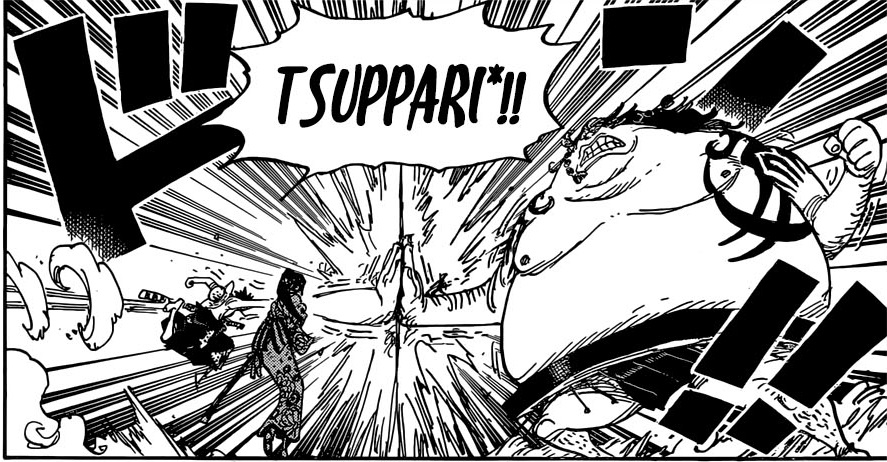 Luffy menahan serangan Urashima