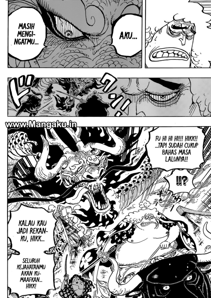 Kaido yang mabuk berbicara dengan Shutenmaru